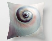 Pillow Cover, Sea Shell Photo Pillow, Beach House Decor,  Home Decor,  Living Room, Bedroom, Shabby Chic, Seashell 16x16, 18x18, 20x20