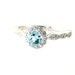 14K Aquamarine Engagement Ring Aquamarine Ring Diamond Halo 14K 18K Platinum Palladium Custom Bridal Jewelry