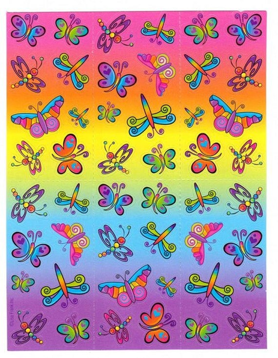 lisa frank rainbow butterflies sticker by collectorswarehouse lisa frank rainbow butterflies sticker by collectorswarehouse
