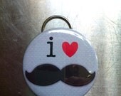 I Heart Mustache - 2.25" Bottle Opener Keychain