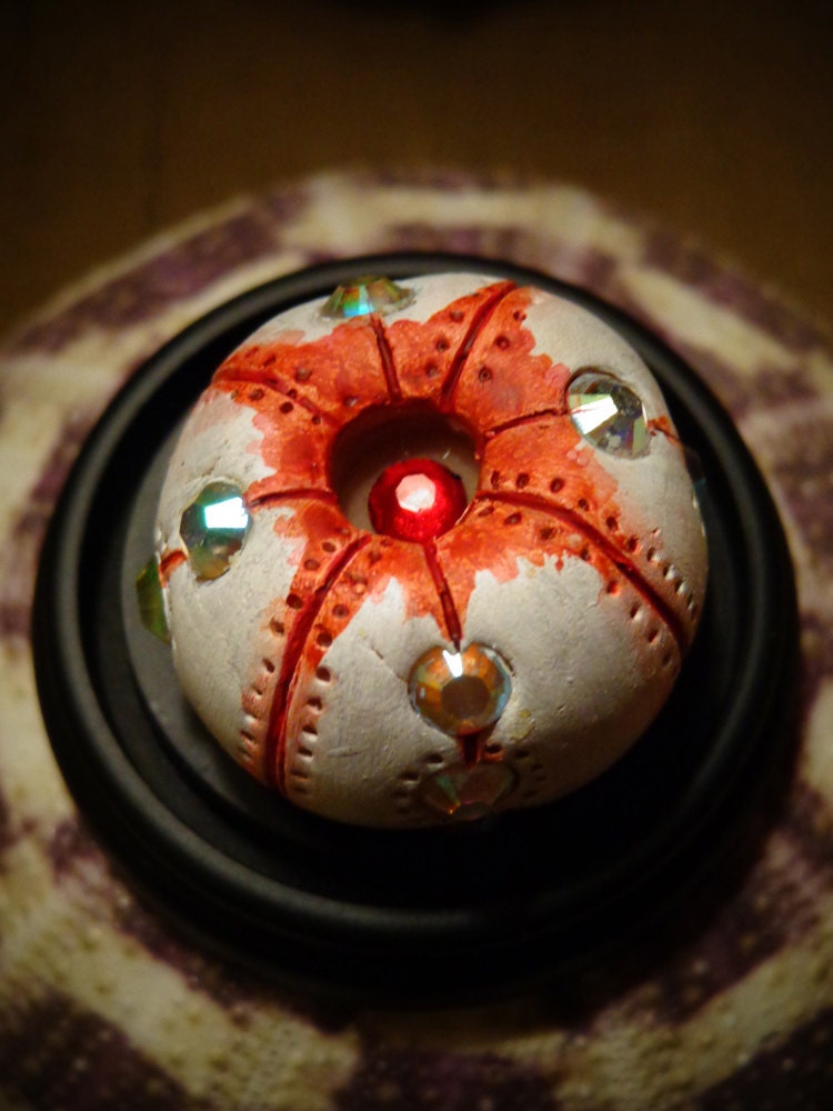 sea urchin sculpture OOAK  tiny mini oddity specimen underwater gem sparkle curio cute display