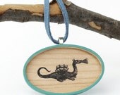 Vintage Dragon Wood Pendant