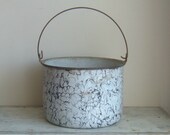 vintage marbled graniteware pot or bucket