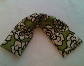 Heat Pack or Cold Therapy Wrap/ Neck Shoulder/ Flax Seed,Mint, Lavender - Brown Peony