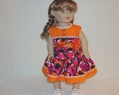 18 Inch Doll Dress Orange Black Purple