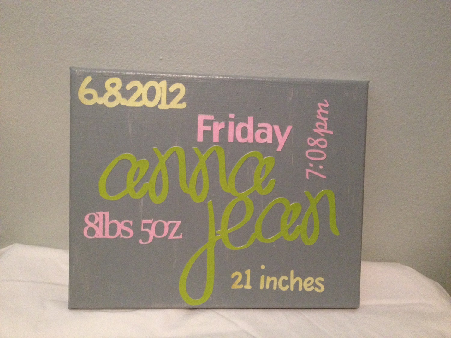 Baby Stats Subway Art - 8x10