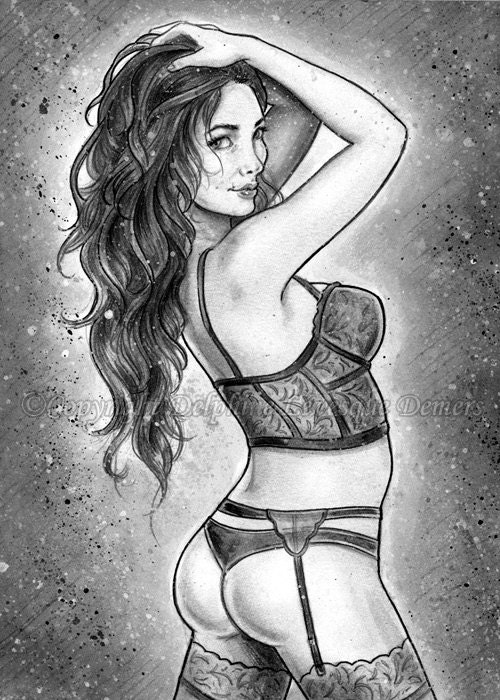 Femme de reves 4 ACEO - limited edition print 2/20 by Delphine Levesque Demers
