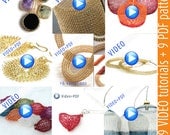 GIANT Crochet jewelry video patterns combination package - Instant digital download - PDF patterns step by step jewelry instructions