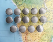 14 round distressed silvertone metal knobs includes hardware