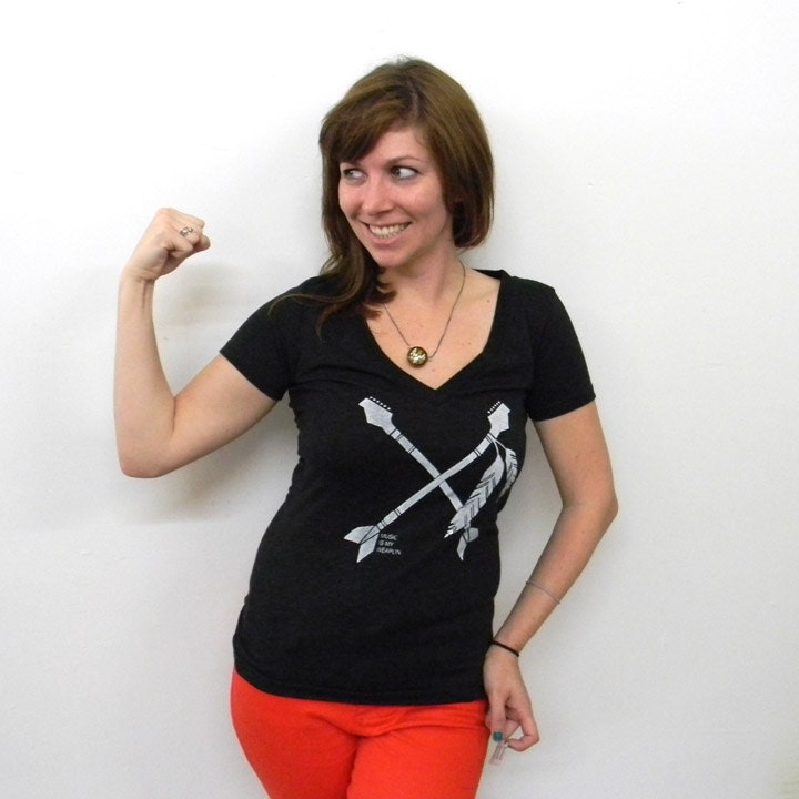 Music is my Weapon - Ladies v-neck