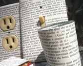 Italian Book Page Switchplate, Outlet Cover, Matchbox and Votive Holder