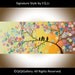 Valentine's Day Abstract Landscape Handmade birds Painting Original Modern Heavy Texture Impasto Tree Wall Décor "Sunday Morning" QIQIGALLEY