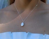 Baroque Single Pearl Bridal Necklace in Sterling Silver - Wedding Jewelry, Bridesmaid Necklace - The Aphrodite Necklace