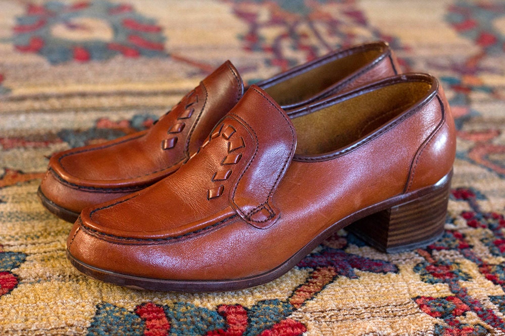 Vintage Woven Leather Loafers- Size 8