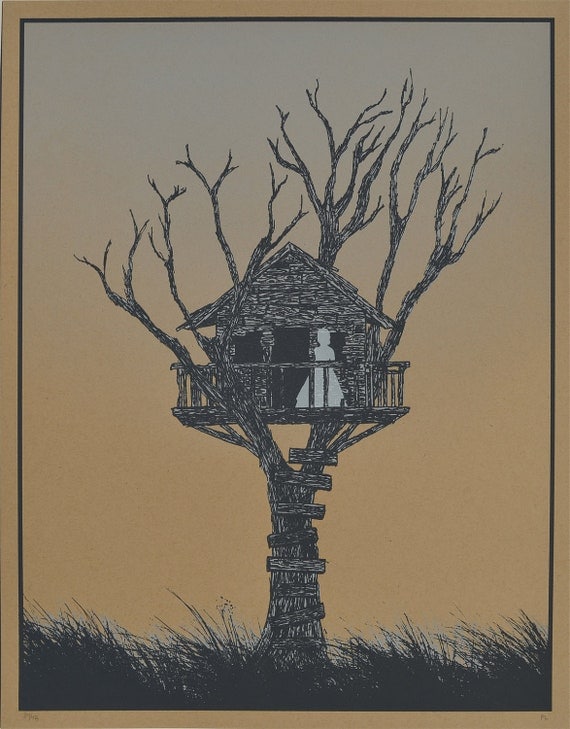 Ghost Tree House Screen Print