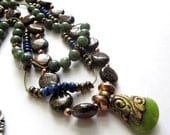 Brown Bronzite, Jade, Blue Howlite, Jasper Necklace