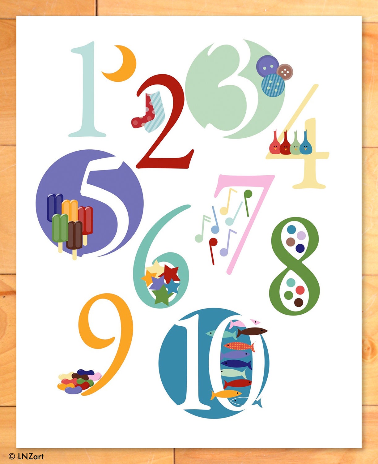 Modern Childrens Decor, Childrens Wall Art, Nursery Decor, ABCs, Numbers, 11 x 14 Print - choose Boy Girl Both or Either