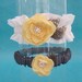 Bridal Garter set, Yellow Chiffon, Ivory and Pewter Gray Garter Set A012 - wedding garter accessory