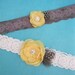 Wedding Garter in Yellow, Gray and White Lace, bridal garter set I103, budget bridal garter accessory