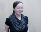 Grey Damask Lightweight Infinity Scarf