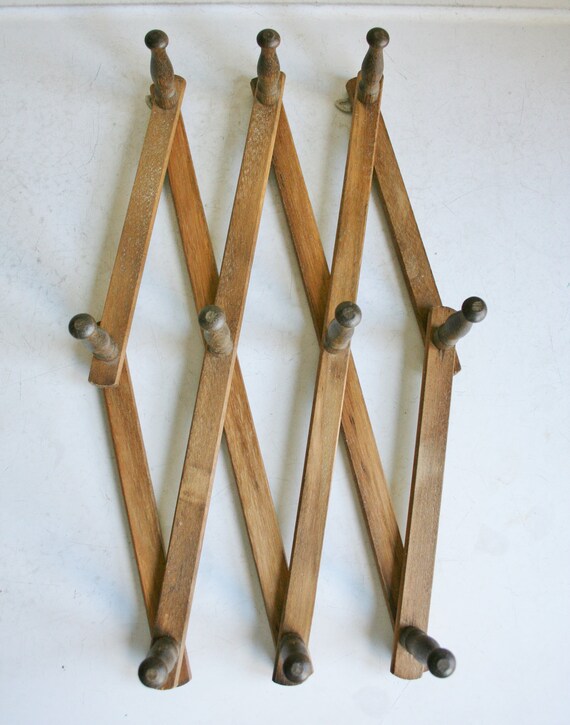 Accordion Wood Peg Coat Rack by tracinicole on Etsy