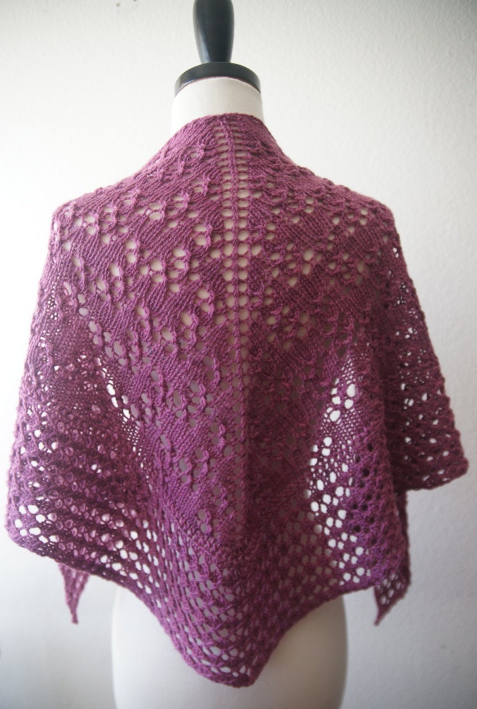 Knitting Pattern PDF / Damson One Skein Shawl