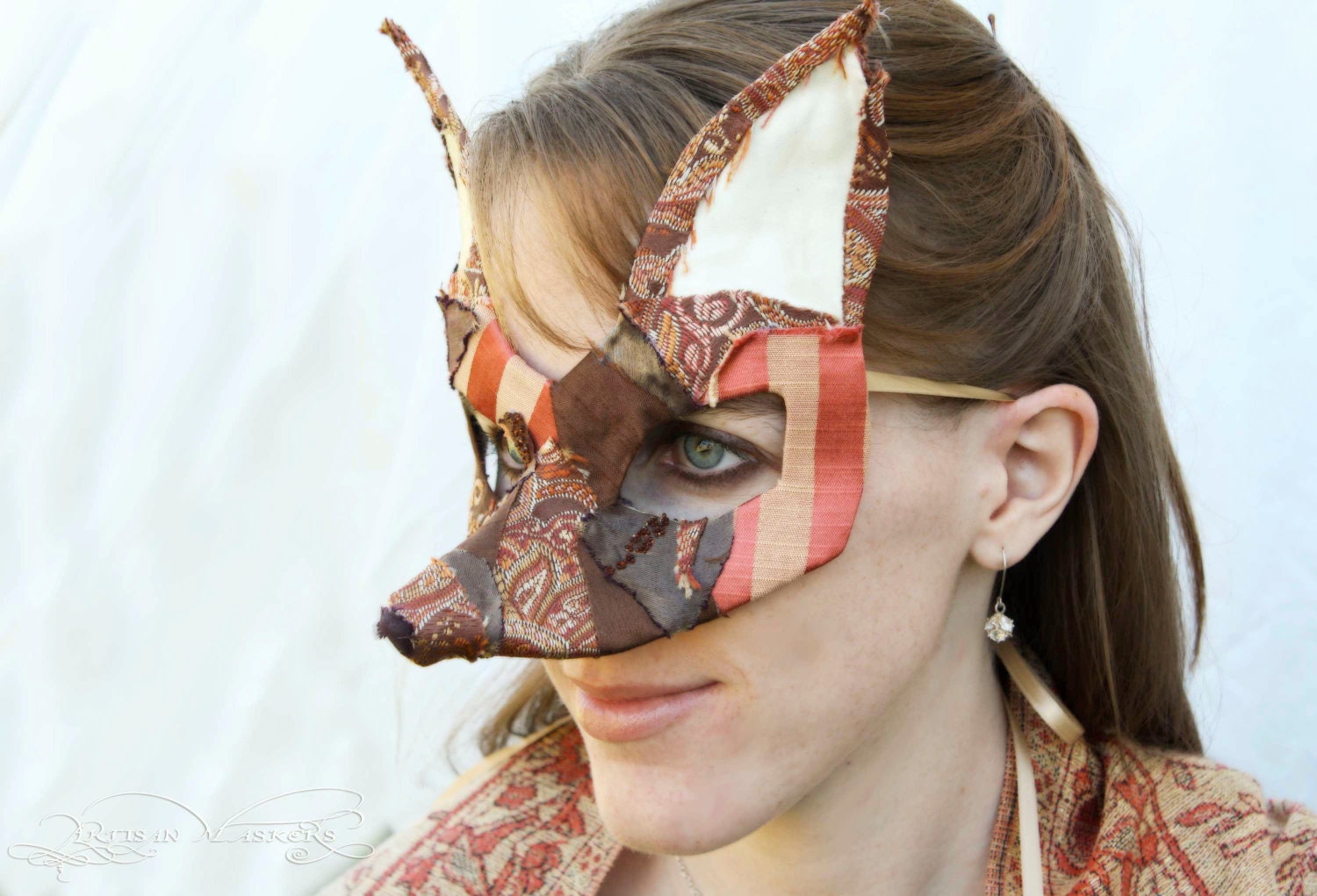 J. Worthington Foulfellow - OOAK Fox Mask in Copper and Brown - Scrap Menagerie Series
