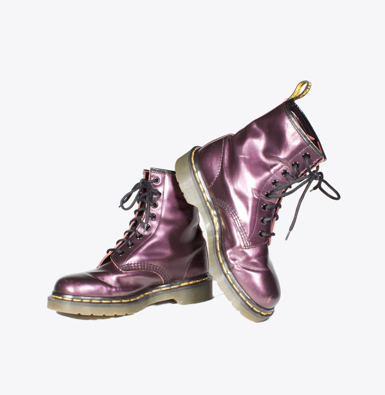 shiny doc martens boots