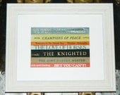 Vintage Book Inspired Framed Wall Art/Decor , Recycled Vintage Book Bindings Framed