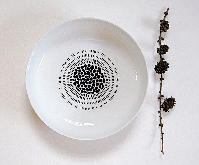 seed head 3. handpainted ceramic porcelain bowl with an abstract nature-inspired design. modern home decor by natasha newton