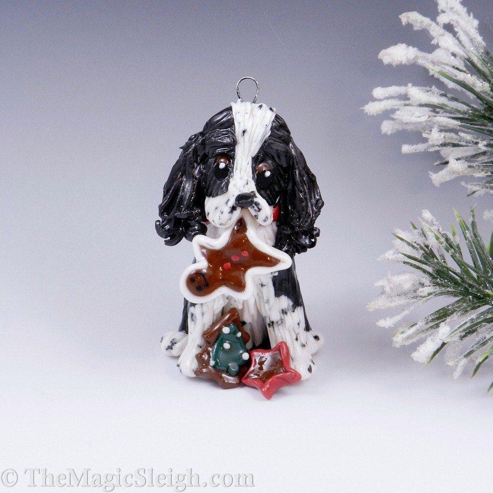 cocker spaniel black white ornament christmas by cocker spaniel black white ornament christmas by