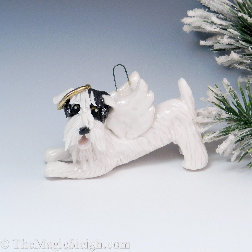 Angel Sealyham Terrier Ornament Porcelain