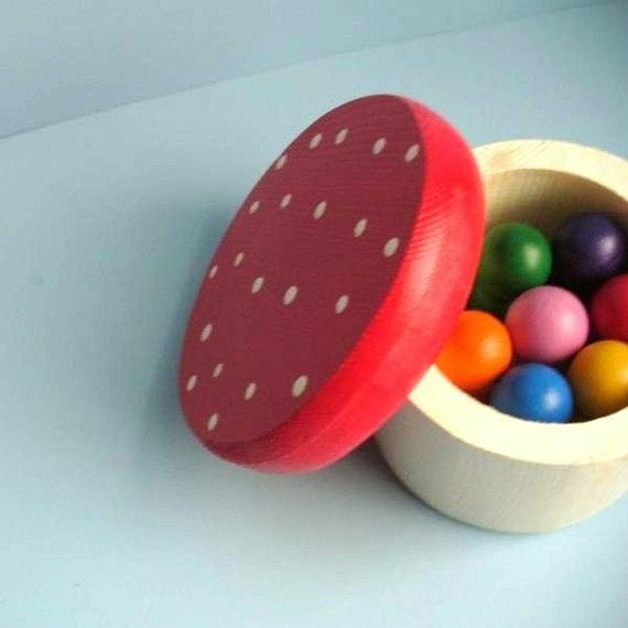 Waldorf Toys Wooden - Wooden Toy Rainbow Wooden Dolls and Mushroom Box  - Educational Toys
