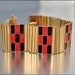 Art Deco Bracelet Gold Enamel Geometric German Kollmar Jourdan Wide 1930s Vintage Jewelry