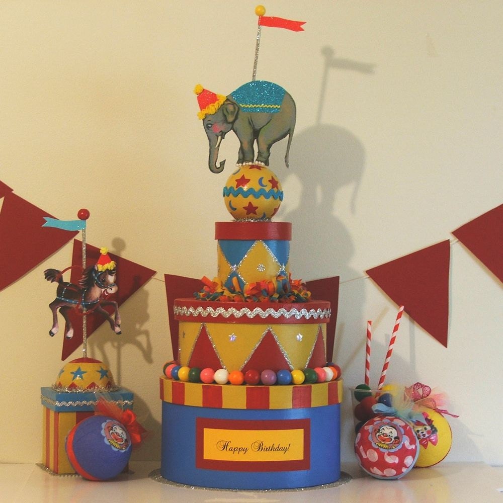Circus Elephant Birthday Box/Decoration/Centerpiece