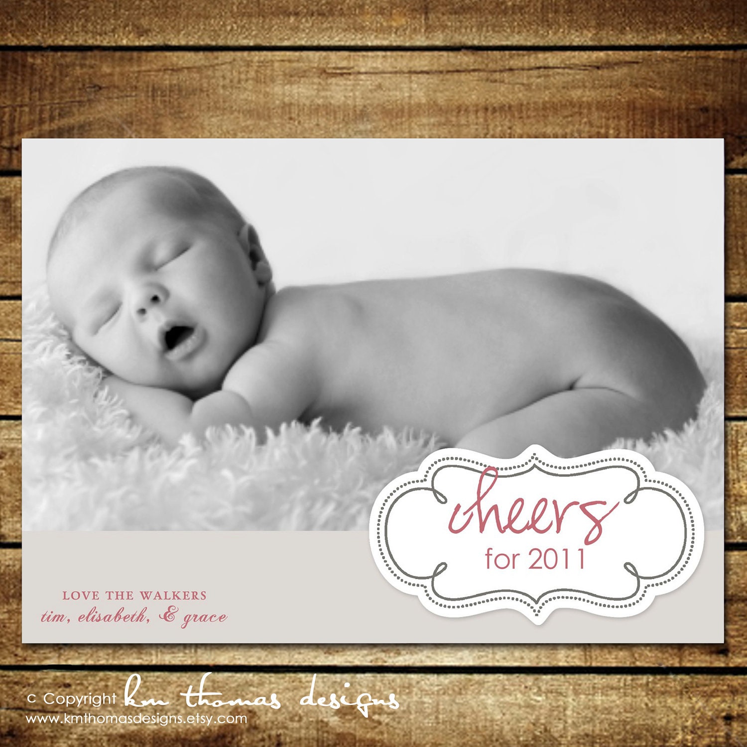 CHEERS ...Custom Printable Holiday Photo Card...by KM Thomas Designs Il_570xn