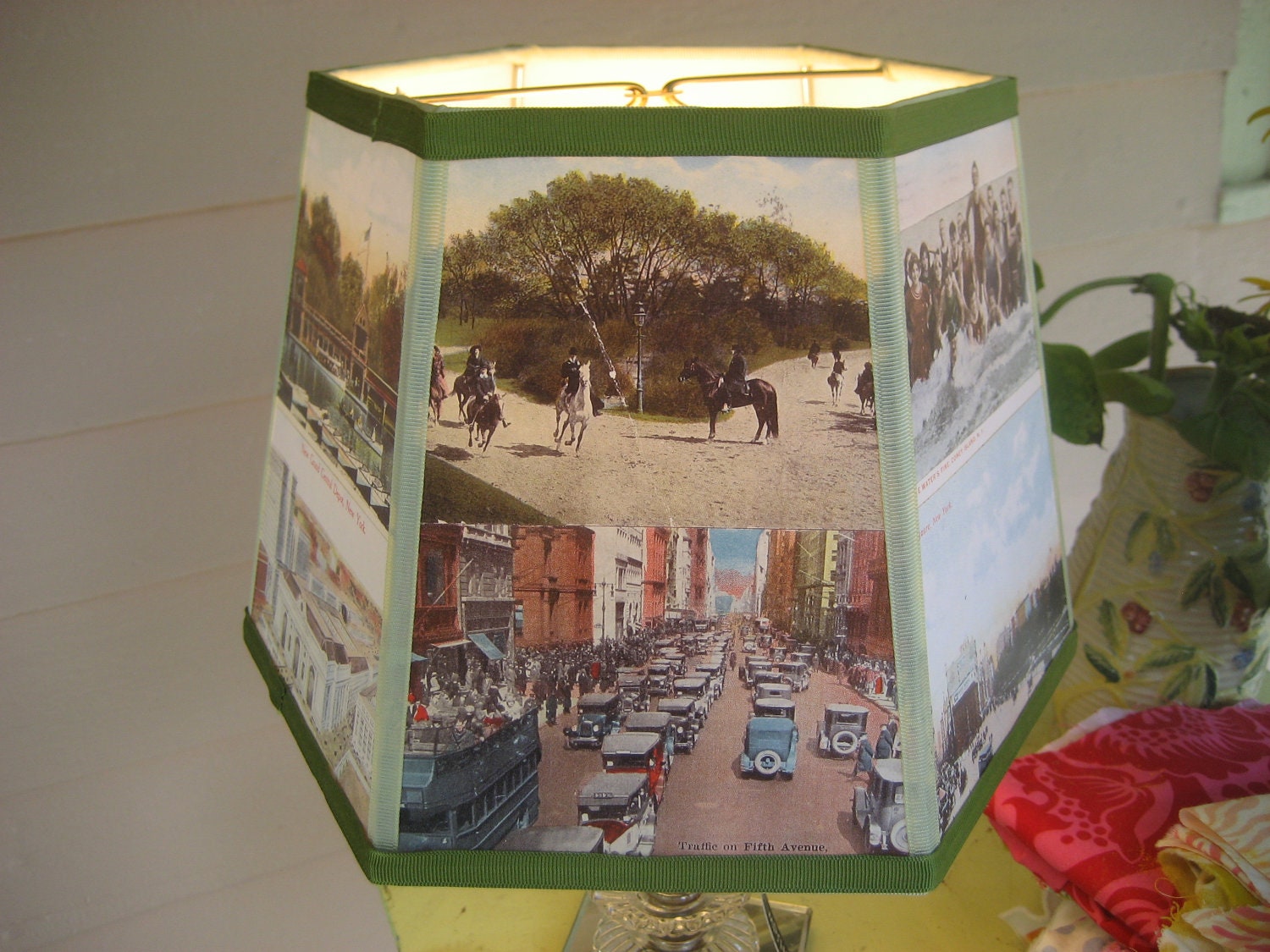 Lamp Shades  on Nyc Vintage Postcard Lamp Shade By Lampshadelady On Etsy