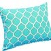 Turquoise Patio Pillows, Blue Geometric Cushions, Decorative Throw Pillows, Inside Outside Covers, Trellis Throw Pillows, Beach Decor 18x18