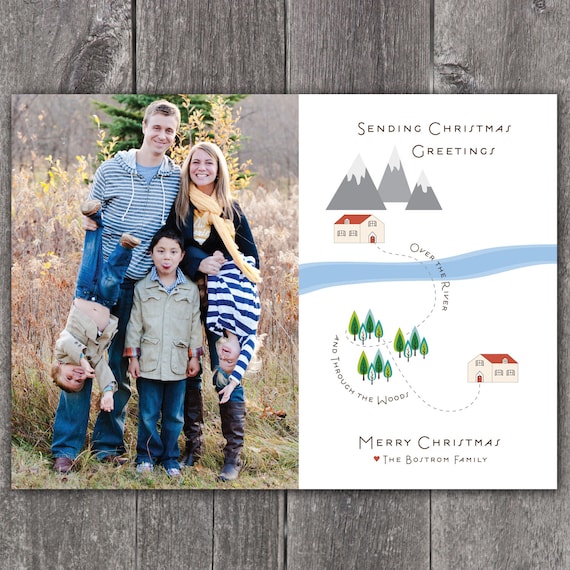 Over the River - DIGITAL Custom Christmas Holiday Photo Card Il_570xn
