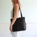 Black Leather Hobo Bucket Bag - Vintage 90s - Wilsons - Shoulder Tote