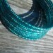 Metallic Mint"- Memory warp beaded Bracelet, Mint  glass beaded