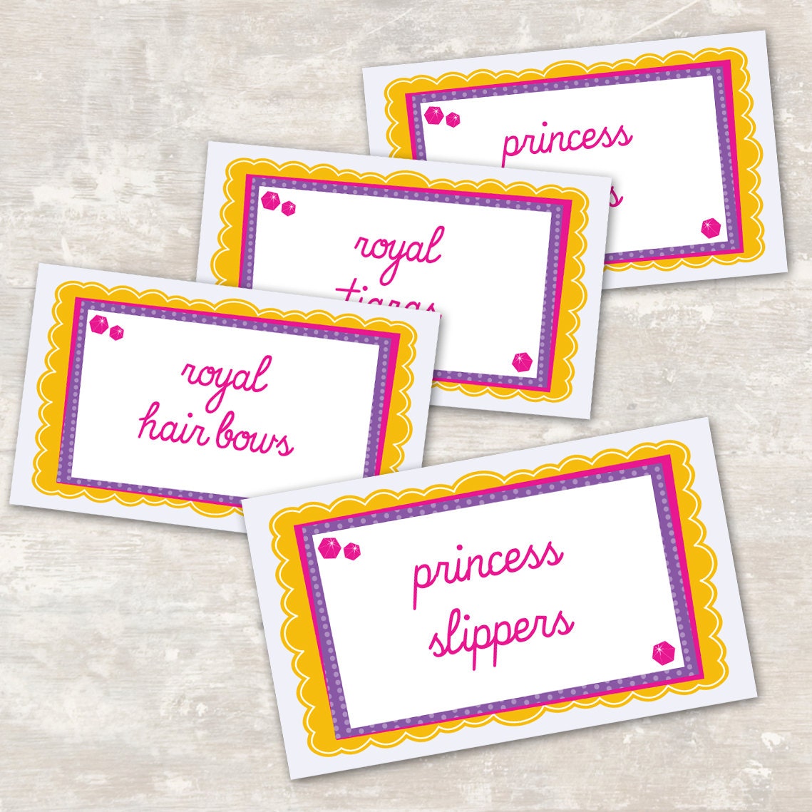PRINT & SHIP Princess Birthday Jar Labels (set of 8) Il_570xn