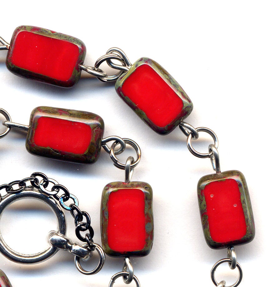 Red  Necklace, Simply Scarlet Red  Necklace, Handmade Jewelry by AnnaArt72