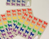 Personalized Coasters Dog Silhouette Rainbow
