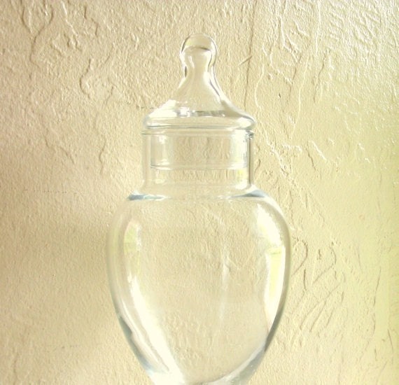 Tall Pedestal Apothecary Jar with Lid Clear Glass by ShabbyNChic