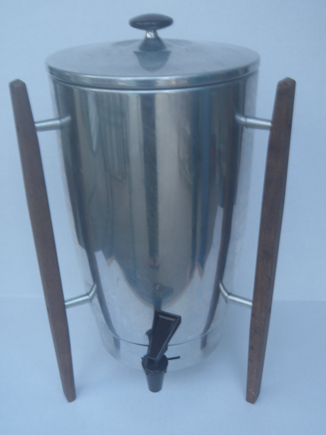 Mid Century Retro Regal Ware Coffee Urn Silver with Wood Atomic Vintage