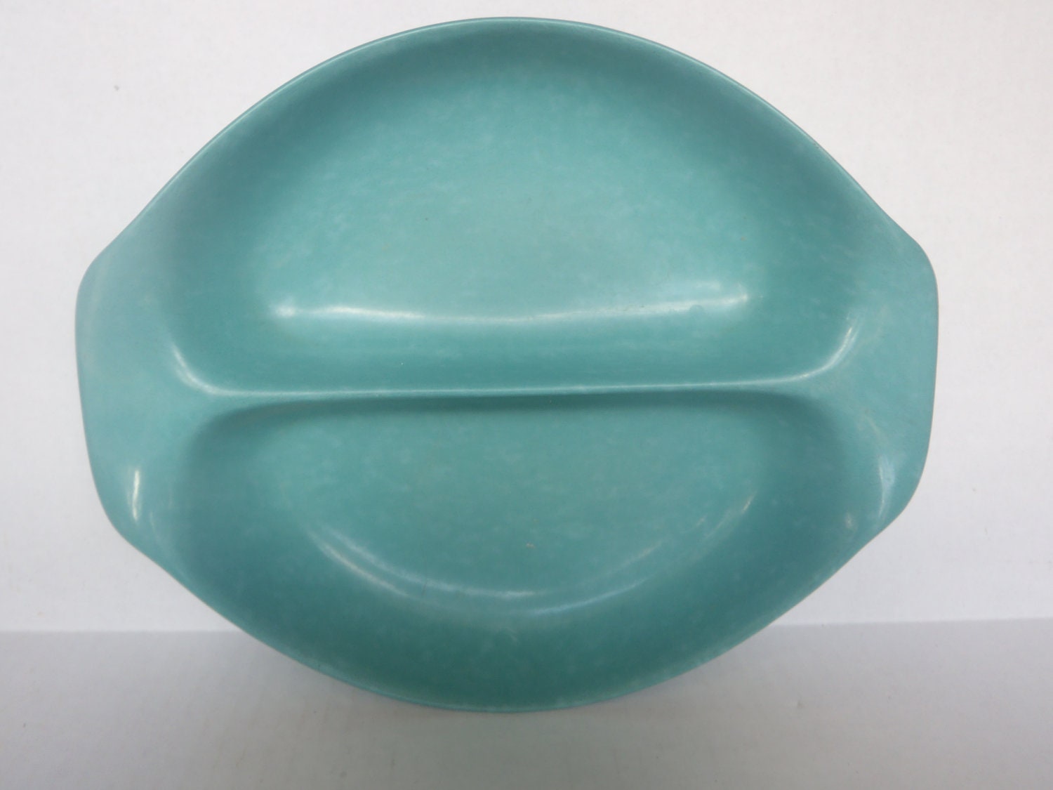 Russel Wright Divided Bowl Melmac Melamine Turquoise Blue