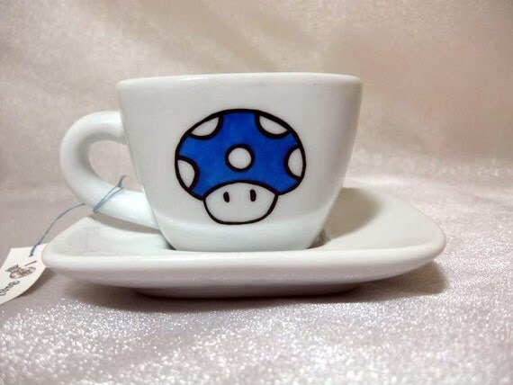 Mushroom Cup and Saucer - Super Mario Inspired