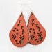 Leather Earrings - Peruvian Pattern / Indian Design - Laser Cut (Orange & Taupe)