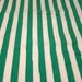 Vintage Twin Flat Sheet with Green and White Stripes / Reclaimed Bed Linens
